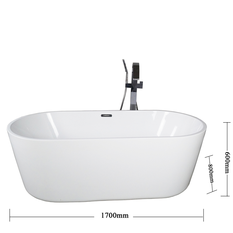 Portable Bathtub,70 Inch Oval Acrylic Portable Bathtub for Adult