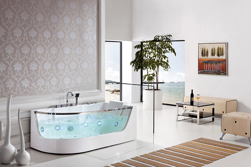 Glass Corner Bathtub