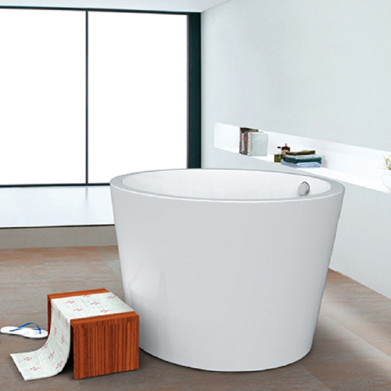 Japanese Soaking Tub 43 White Acrylic, Round Soaking Tubs