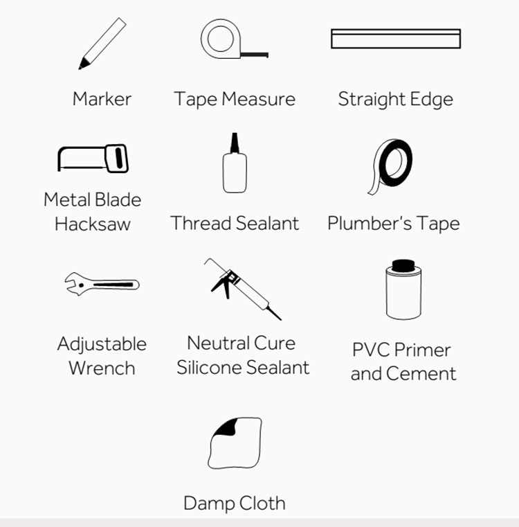 SOAKING TUB INSTALL TOOLS