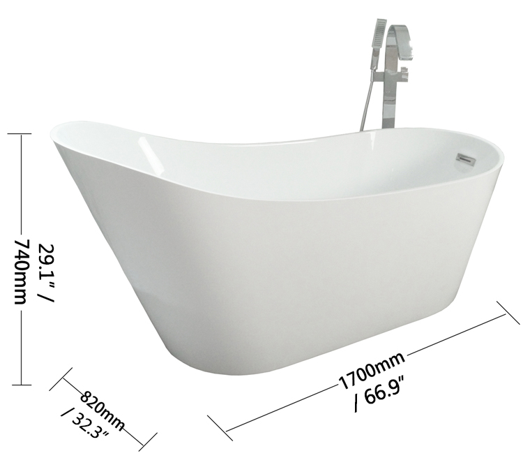 Acrylic Slipper Freestanding Tub