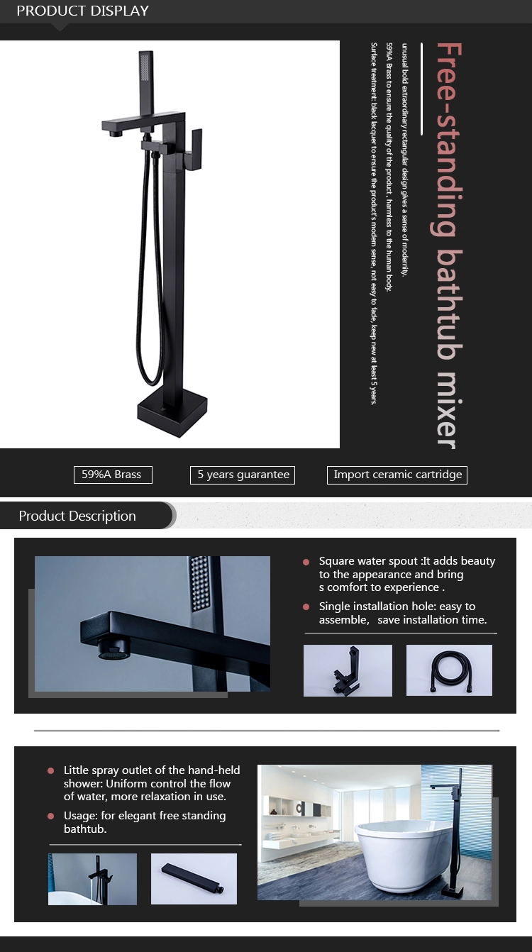 Black Freestanding Tub Faucet