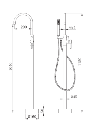 freestanding tub faucet chrome