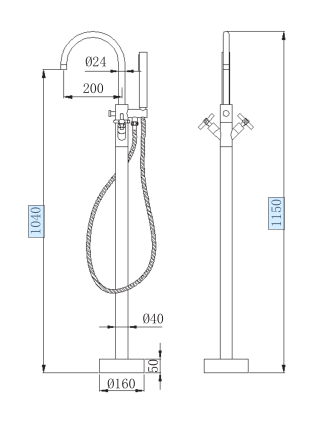 Two Switches Freestanding Tub Faucet