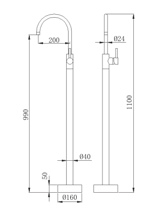 Single Handle Freestanding Tub Faucet