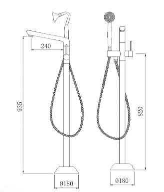 Household Floor Mount Tub Faucet