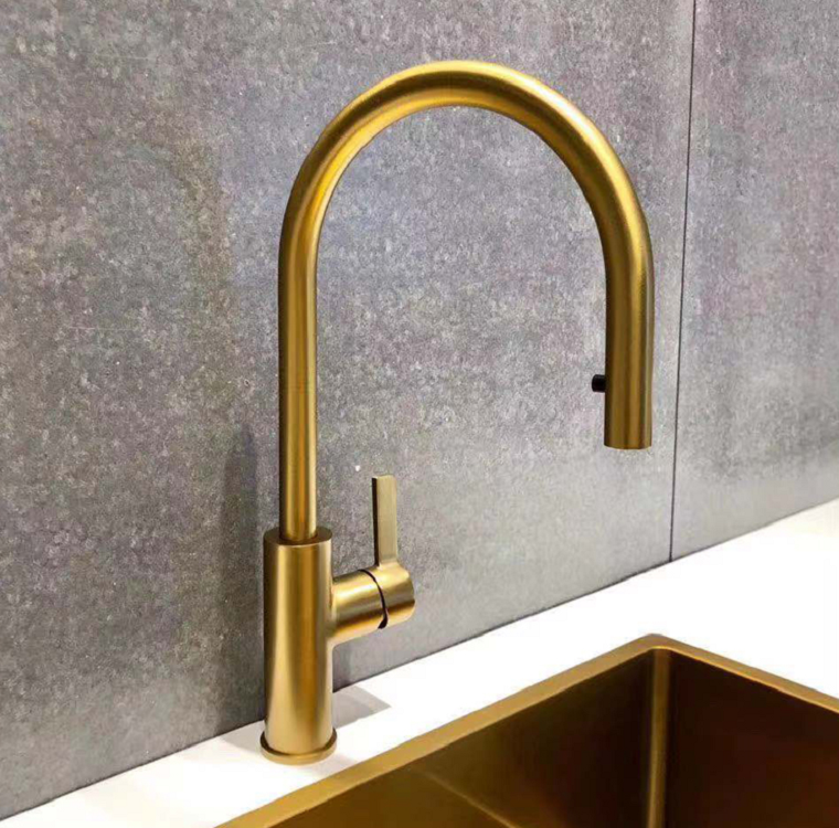 Gold Single Hole Kitchen Faucet