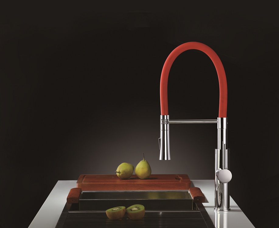 Red Pipe Single Hole Kitchen Faucet