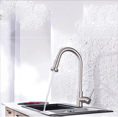 Brushed Nickel Single Hole Kitchen Faucet