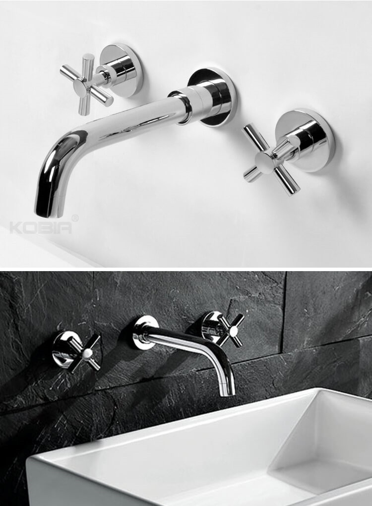 Wall mounted basin faucet