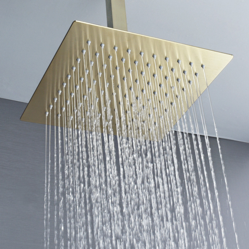 Square Brush gold shower head