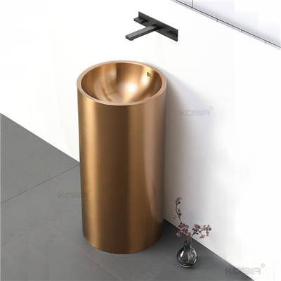 Bathroom Stainless Steel Pedestal Sink