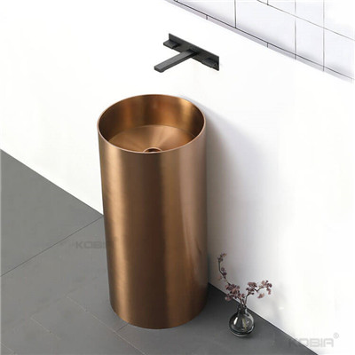 Floor standing column basin