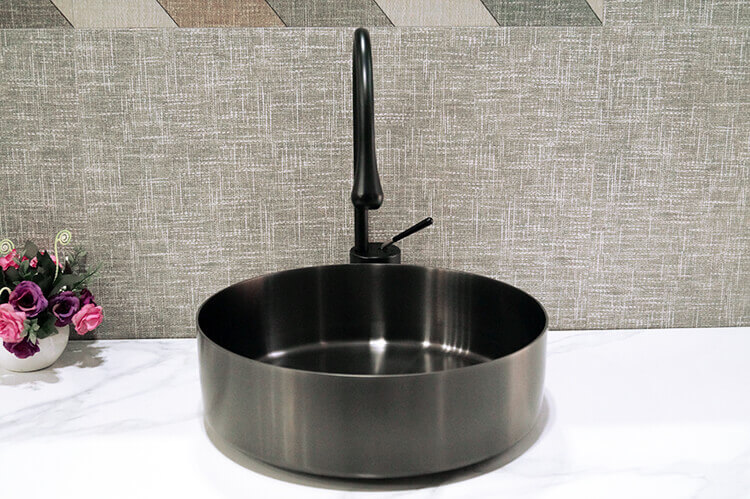 Round Stainless Steel Bathroom Sink