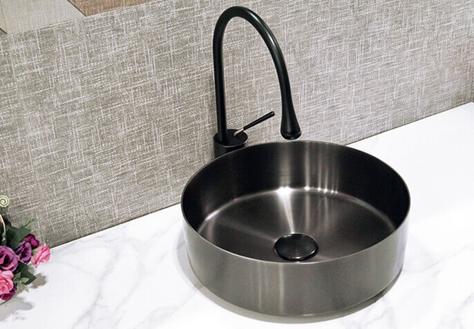 Round Stainless Steel Bathroom Sink