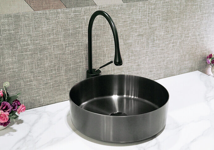 round stainless steel vessel sink