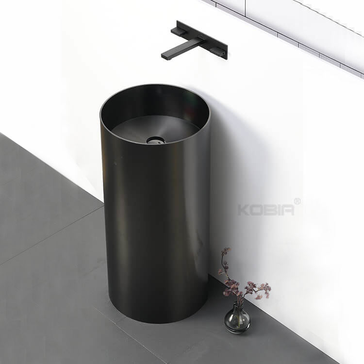 European Design Stainless Steel Pedestal Sink