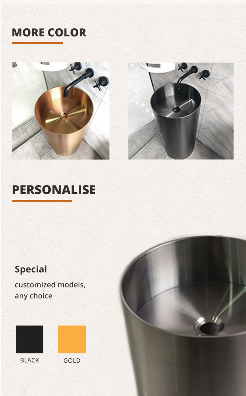 Stainless Steel Pedestal Sink