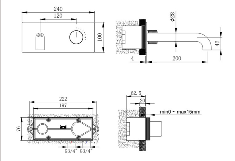 Wall Mounted Basin Mixer