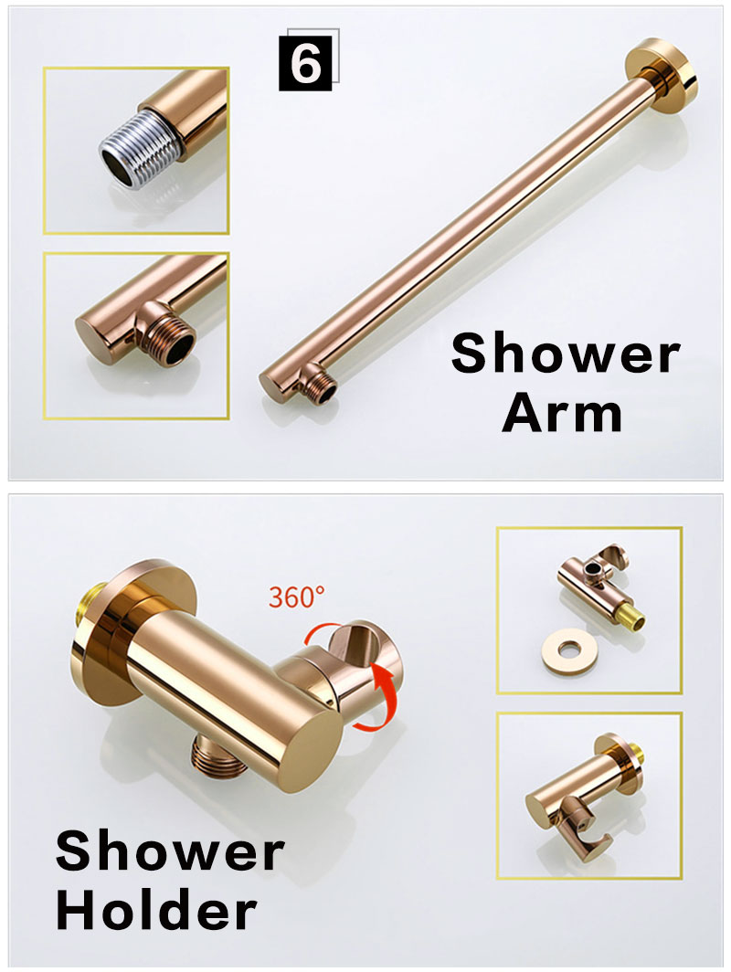 wall mout shower arm and holder