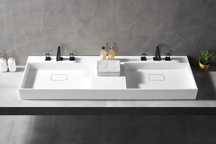 wall-mounted double bathroom sink