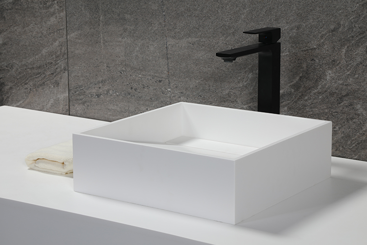 Natural Matt solid surface bathroom sink 