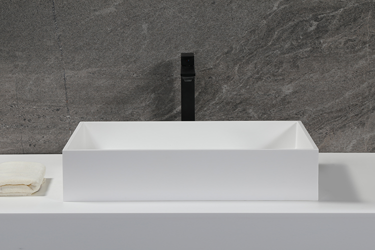 Natural Matt solid surface bathroom sink 