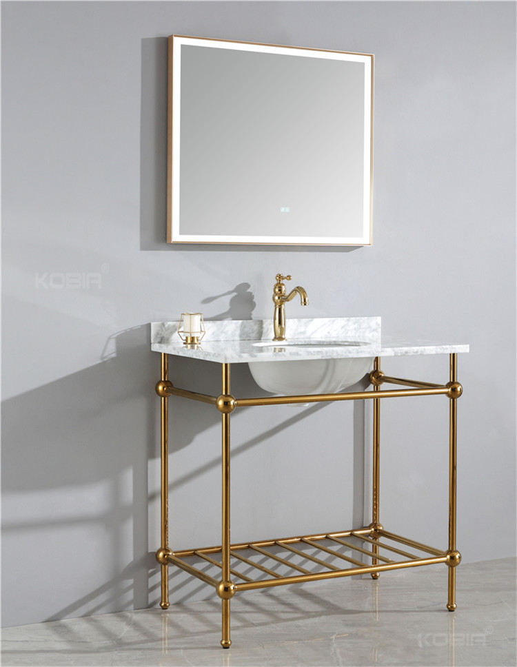 Gold Washstand with Single Wash Basin