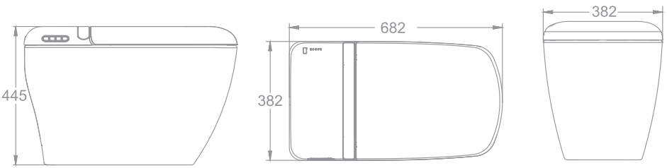 Integrated Siphonic Jet Flushing Bio Bidet Smart Toilet 