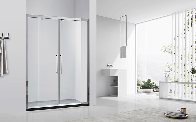 chrome sliding shower door
