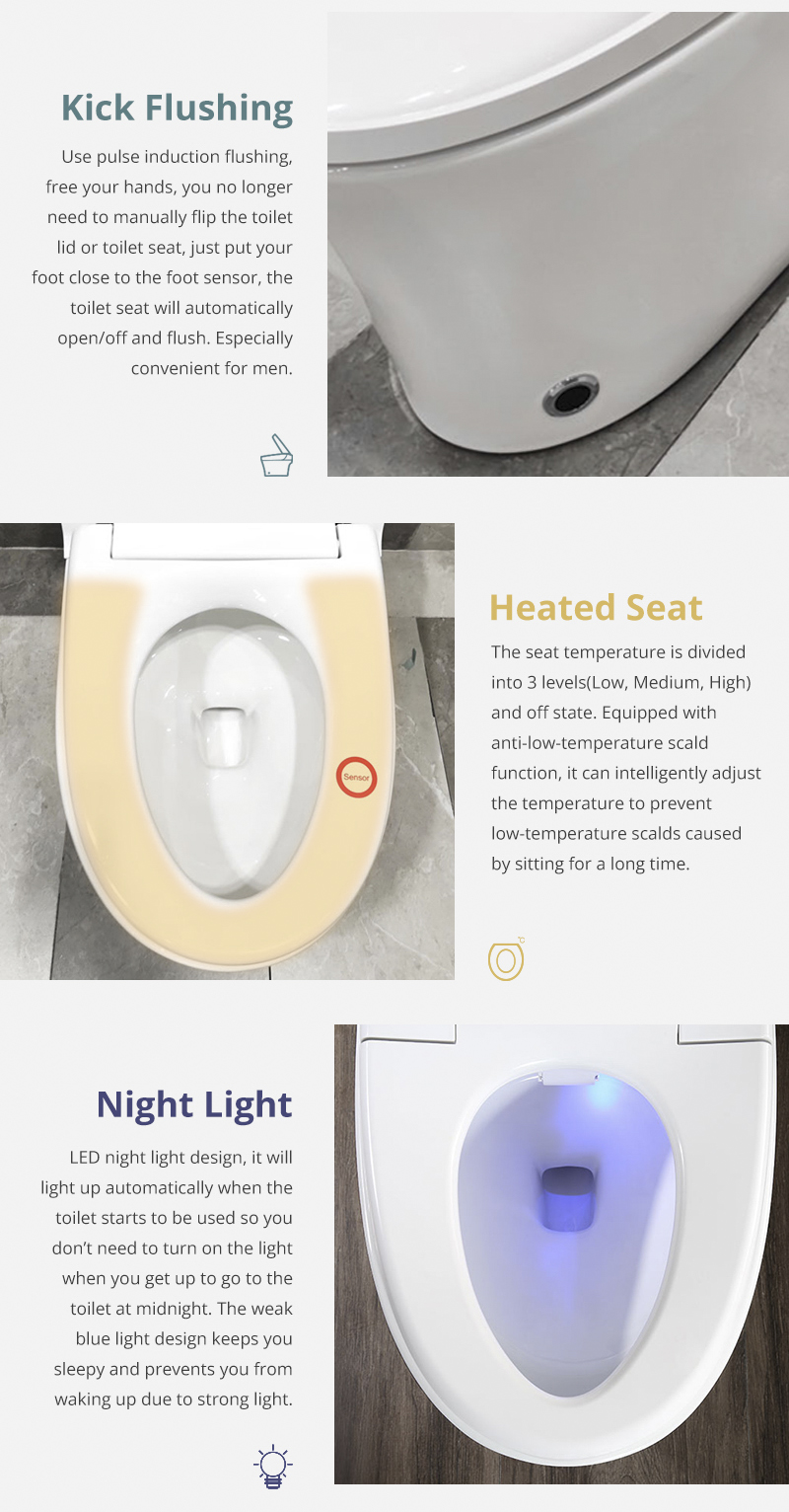 White Automatic Flush Toilet