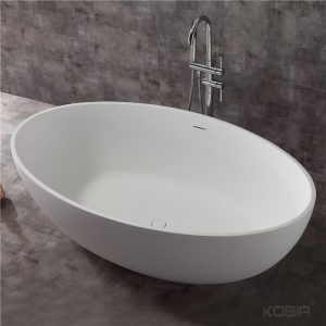 Oval Soaking Tubs,70 inch Freestanding Oval Corian Bathtub With Center Drain K41