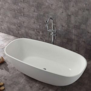 Stone Resin Bathtub,68”White Stand Alone Solid Surface Stone Resin Bathtub K01