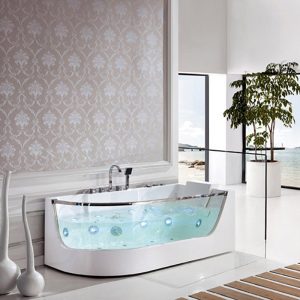 Glass Corner Bathtub,Freestanding Air Jet Tub  k-607