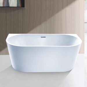Back to Wall Freestanding Bath,Oval Soaking Bathtub,67″x32″ C6514
