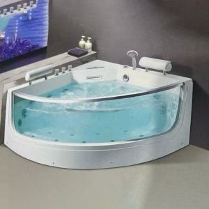 Hydromassage bathtub wholesale 59 inch 2 person glass bathtub