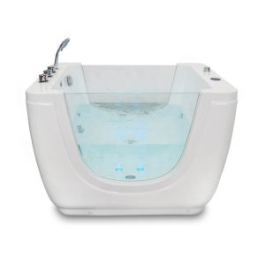 Toddler Bathtub,Double-sided Glass Tub,White 43 Inch Bathtub  K-531