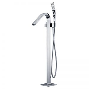 Bathroom Shower Freestanding Tub Faucet Chrome with Hand Shower