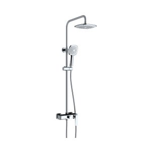 Luxury Exposed Rain Shower System Chrome Plated with Hand Shower