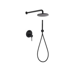 Luxury Bathroom Conceal Shower Mixer Black Round Design Shower