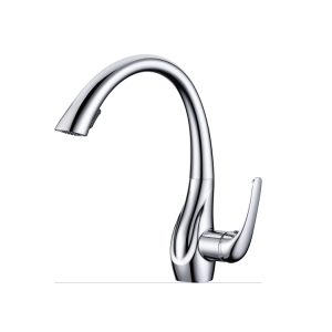 Swan Neck Design Single Hole Kitchen Faucet Chrome Kitchen Mixer