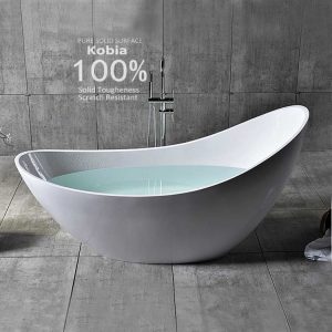 Hot Sales Solid Surface Bathtub Manufacturer Moon Shape Soaker Tub k-51