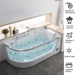 Corner Hydro Massage Bathtub Air Jet tubs, Glass Whirlpool Bathtub Manufacturer K-321