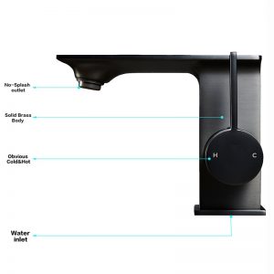 Black Bathroom Basin Faucets Manufacturer Single Hole Brushed Modern Faucet  KO-6006