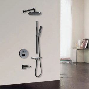 Concealed Shower Faucet Set Press Button 3 Function Rainfall Bath Shower Mixer Set  KO-6032