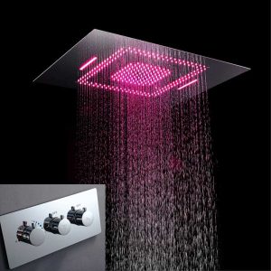 Hot Sale Concealed Shower Set Head Ceiling Chrome Rainfall Shower System with LED Light  k-05-2007