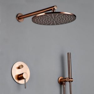 Rose Gold Plated Solid Brass Rainfall Dual Shower Head System