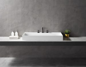 Bathroom Sink Design Vanity top with  rectangle white resin sink Sink