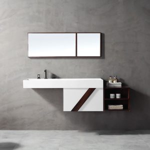 Wall Mounted Bathroom Vanity With Reinforced Acrylic Sink,42″