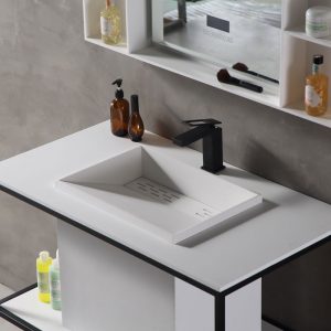 Bathroom Console Sink with Shelf  for Simple House Interior Design